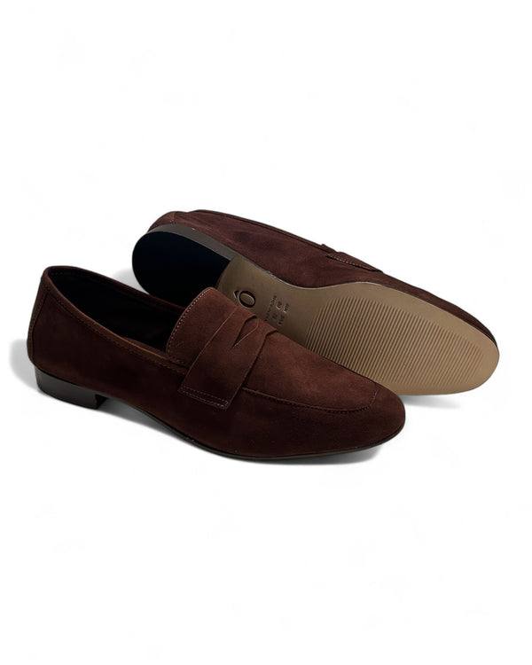 Penny Loafer Wave Camurça Marrom